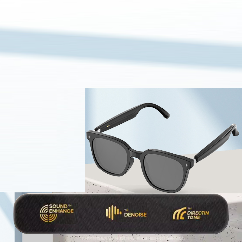 Black sunglasses with dark lenses on a white background