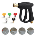 4000 PSI High Pressure Washer Gun — 1/4" Quick Connect, M22-14mm, 5 Nozzle Tips