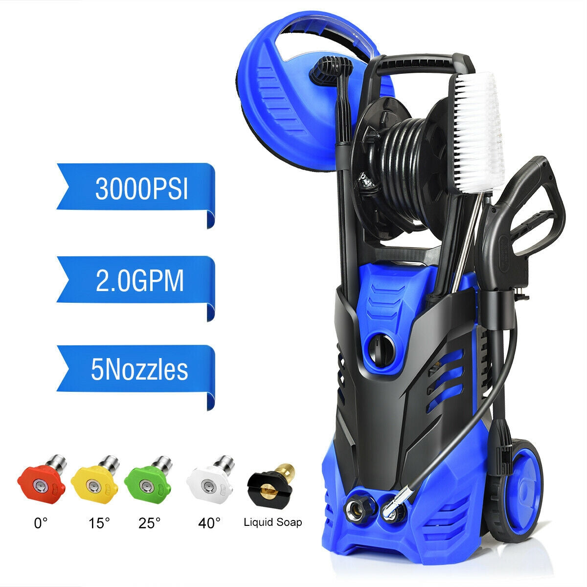3000 PSI Electric High-Pressure Washer with Patio Cleaner