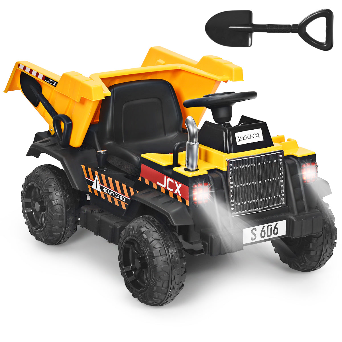 12V Kids Electric Ride-On Dump Truck with Bucket & Dump Bed – Yellow