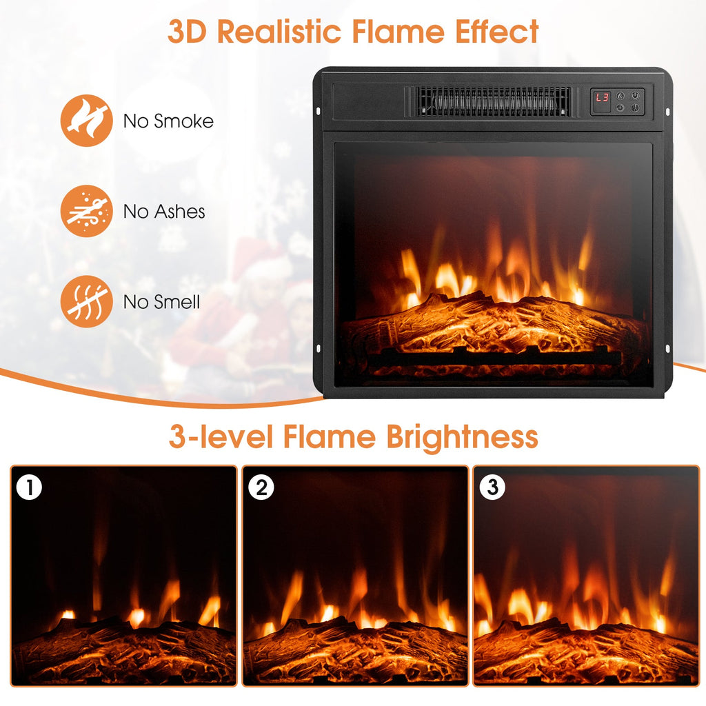 1400W Electric Fireplace TV Stand Mantel with Remote Control
