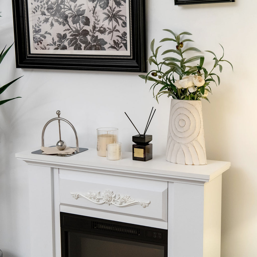 1400W Electric Fireplace TV Stand Mantel with Remote Control