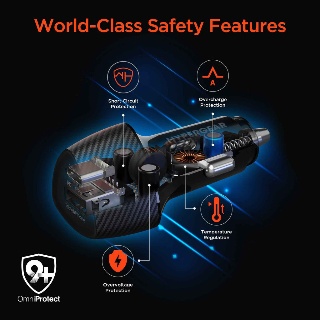 HyperGear SpeedBoost 45W PD Dual Output Car Charger for Multiple Devices
