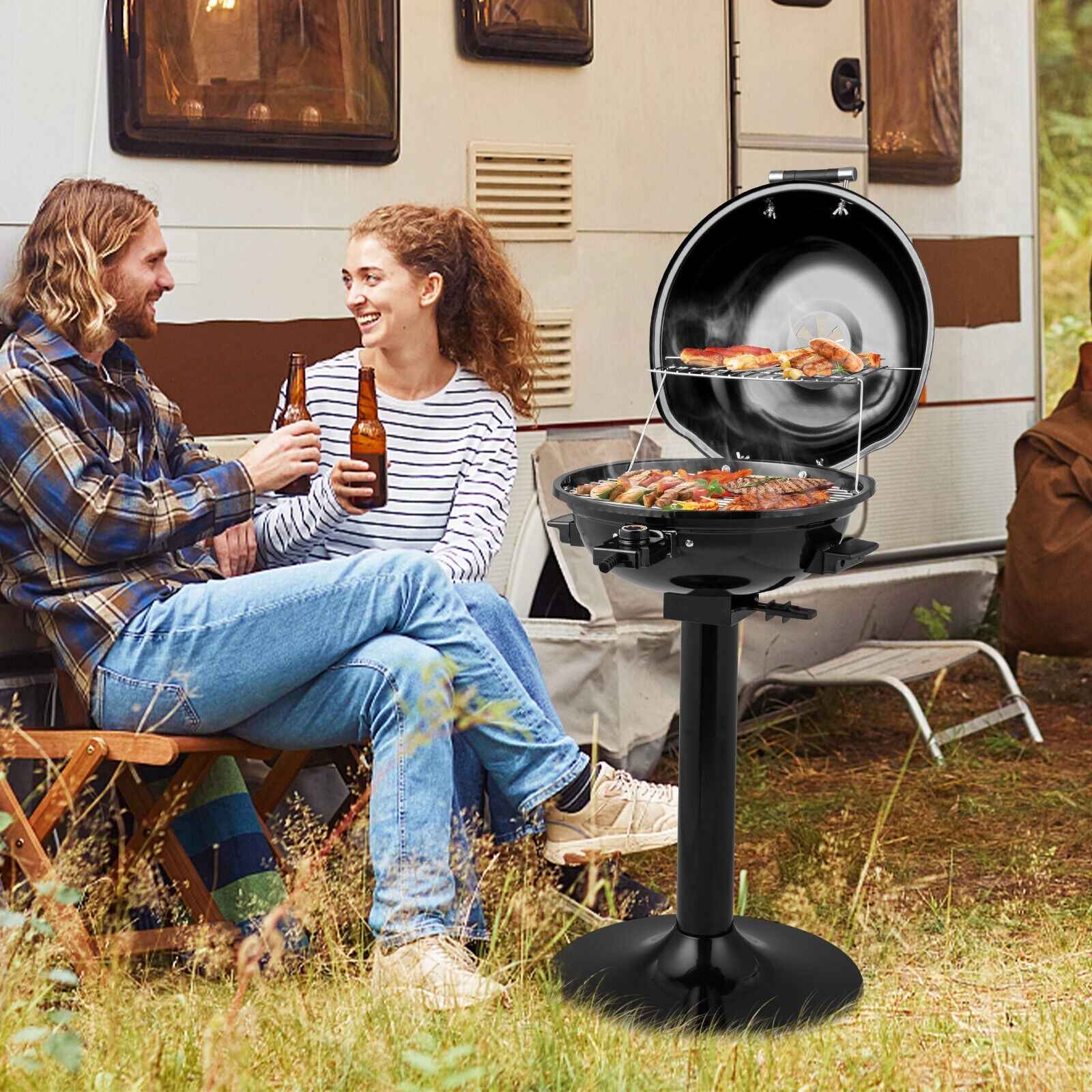 1600W Electric BBQ Grill with Removable Non-Stick Plate