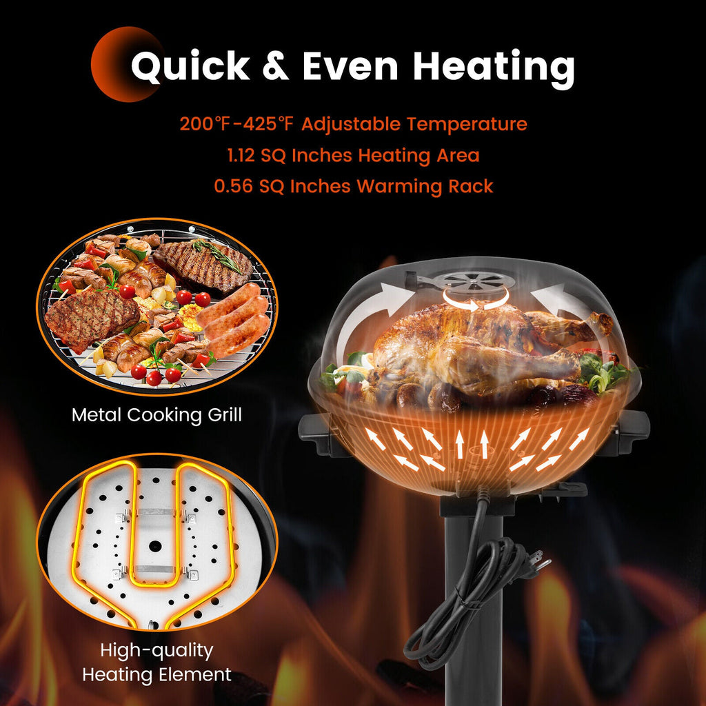 1600W Electric BBQ Grill with Removable Non-Stick Plate