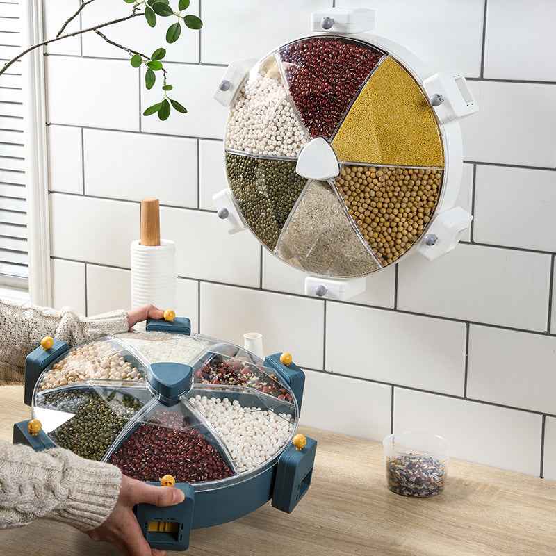 🍚 Wall‑Mounted Grain & Cereal Dispenser – Rotating Dry Food Storage for Kitchen