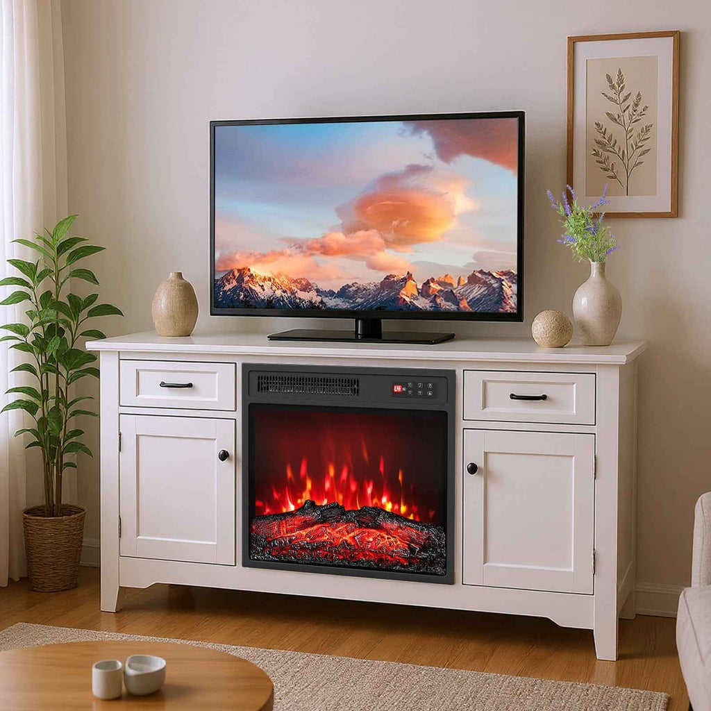 18-Inch Electric Fireplace Insert with Remote & 7 Realistic Flame Colors
