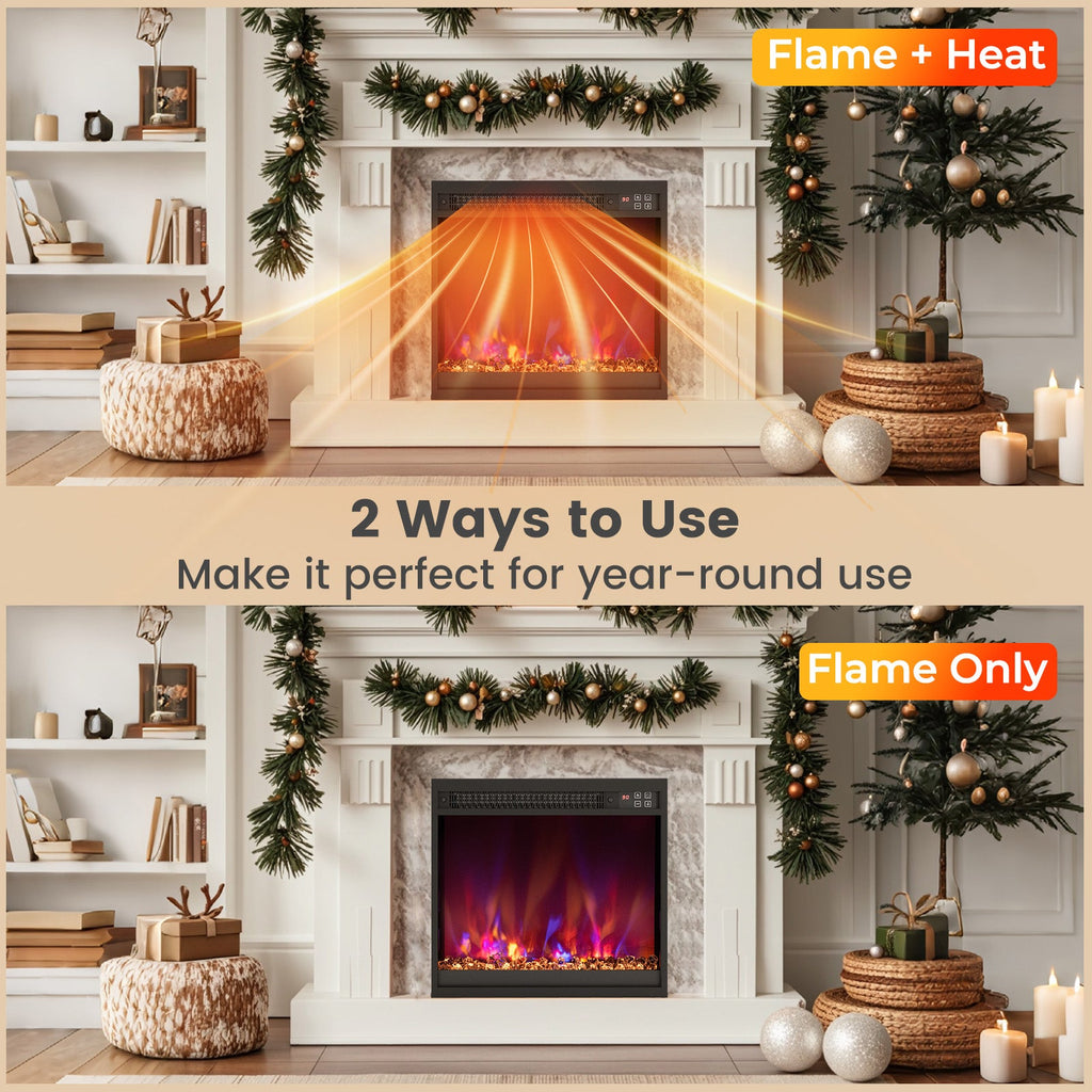 18/23/26-Inch 1500W Electric Fireplace Insert with Remote Control