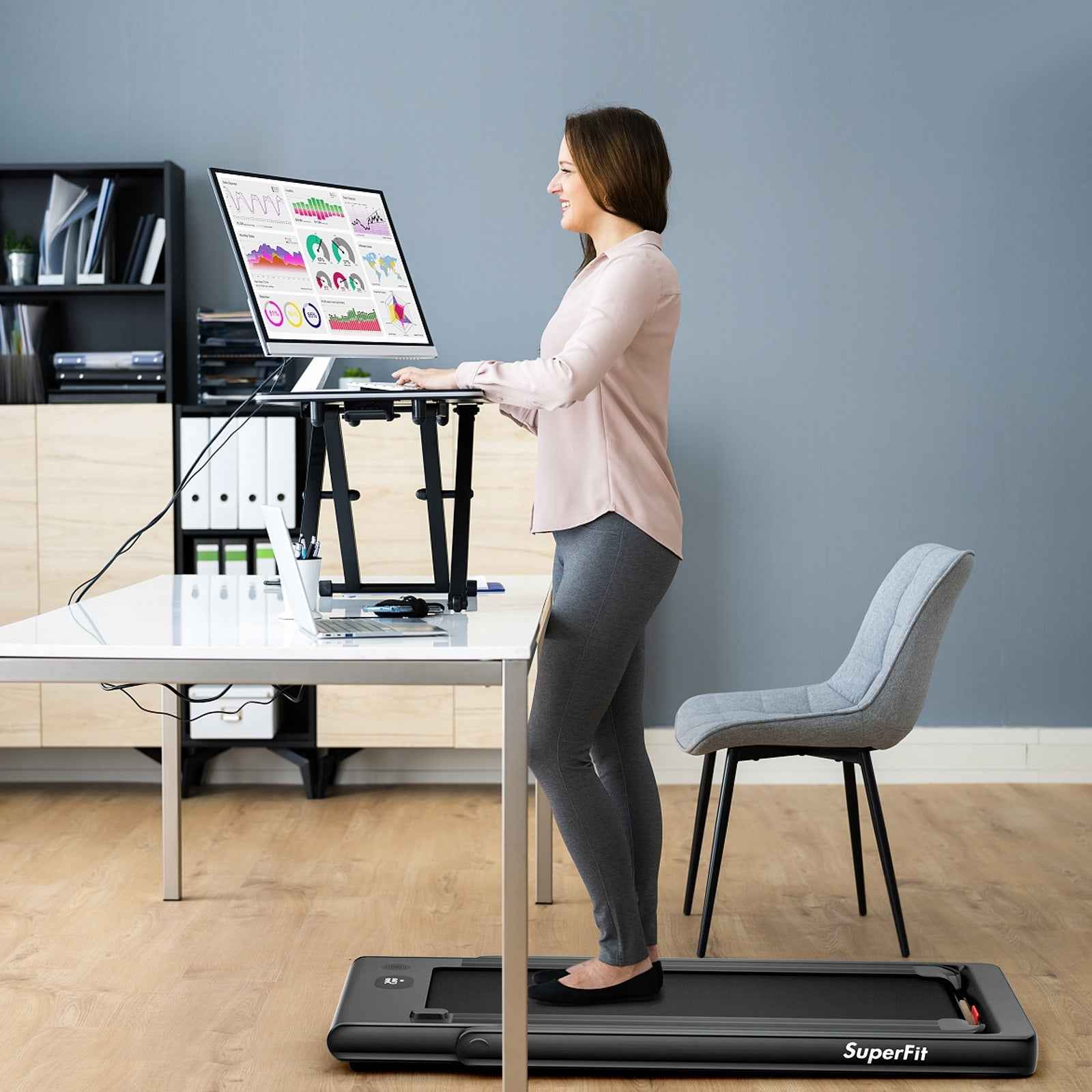 2-in-1 Electric Motorized Folding Treadmill – Walk & Run