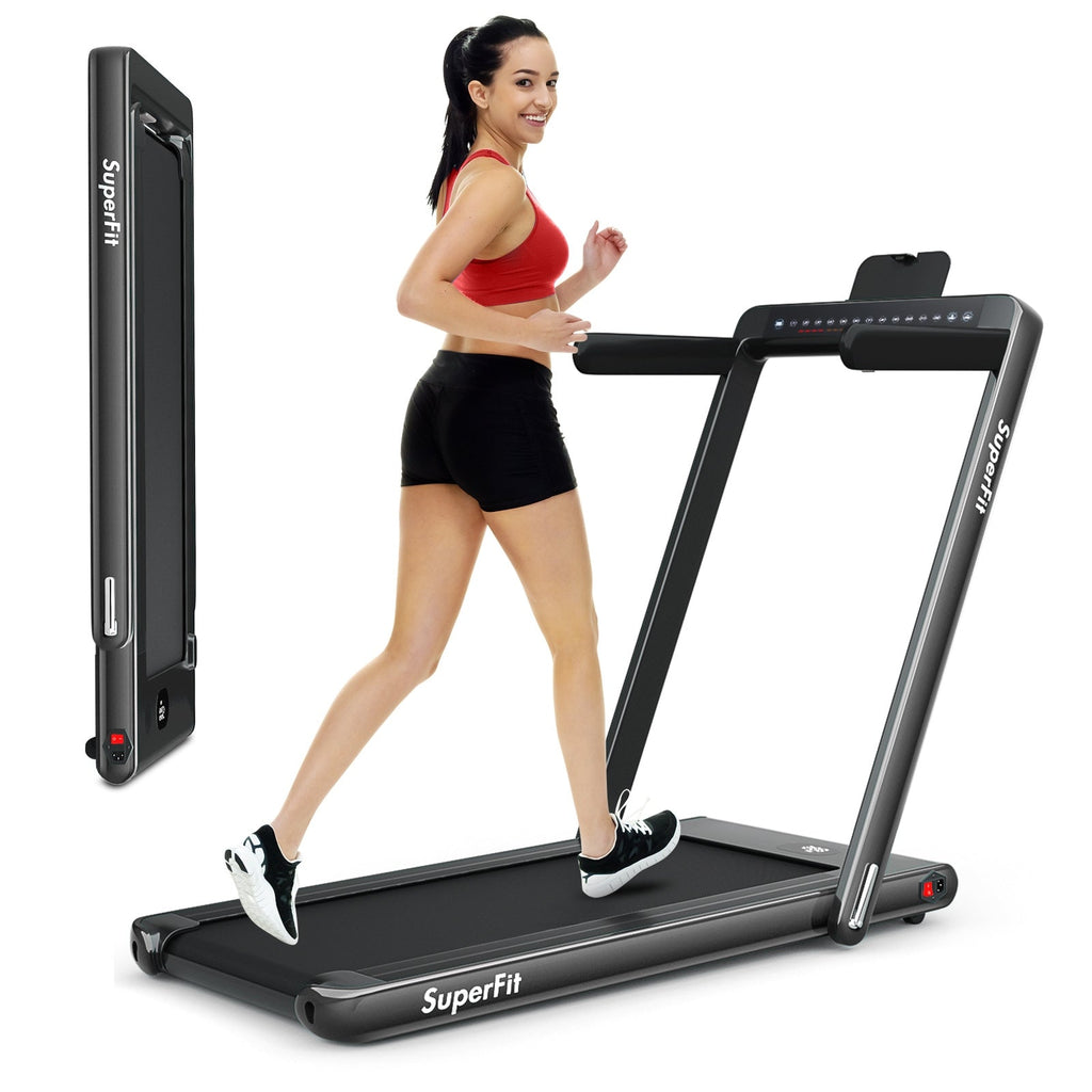 2-in-1 Electric Motorized Folding Treadmill – Walk & Run