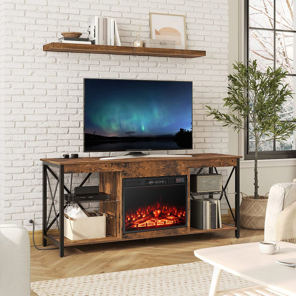23-Inch Electric Fireplace Insert with Adjustable Flame Color