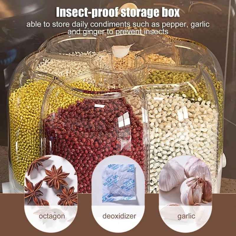 360° Rotating Grain Storage Container