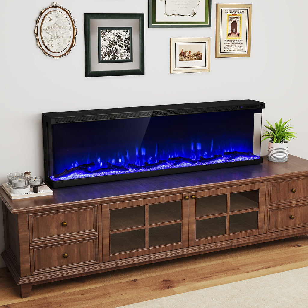 36/40/50/60-Inch 3-Sided Electric Fireplace Insert with Remote & 12 Flame Colors