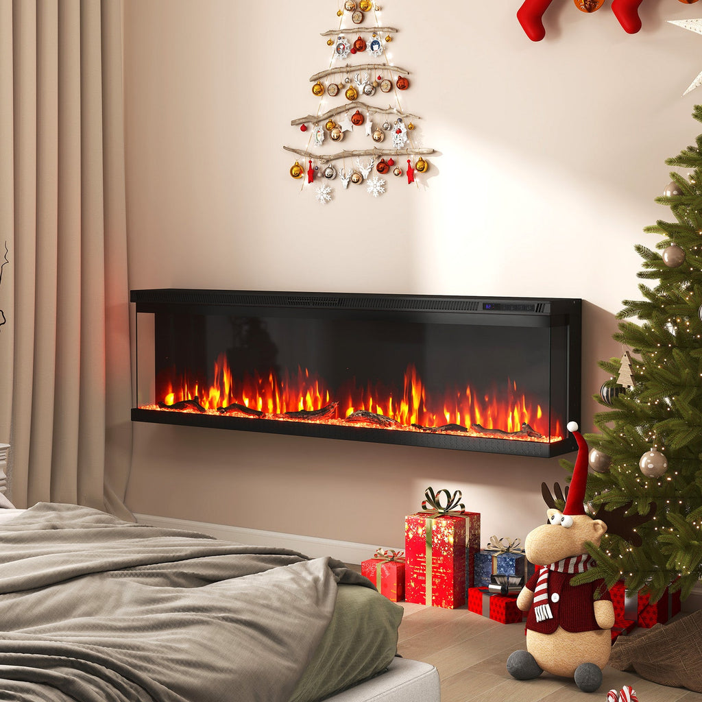 36/40/50/60-Inch 3-Sided Electric Fireplace Insert with Remote & 12 Flame Colors