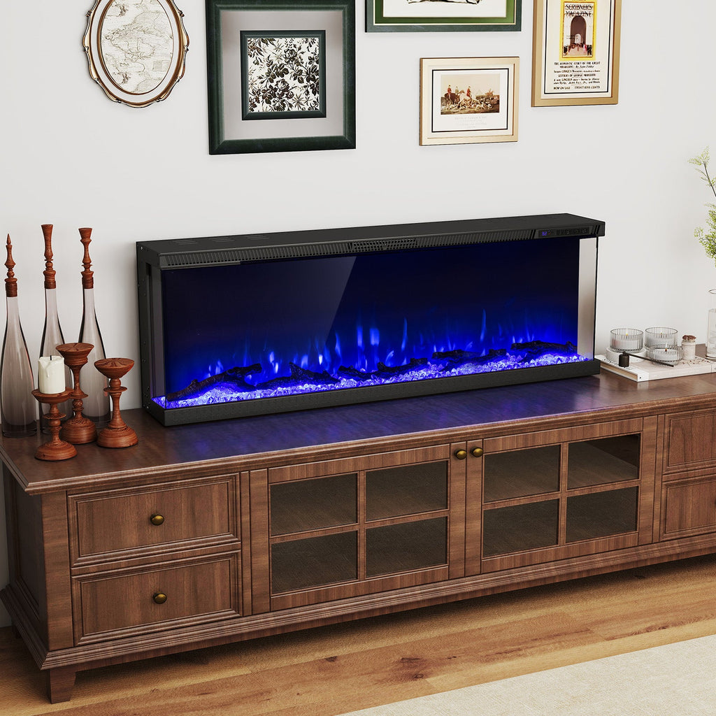 36/40/50/60-Inch 3-Sided Electric Fireplace Insert with Remote & 12 Flame Colors