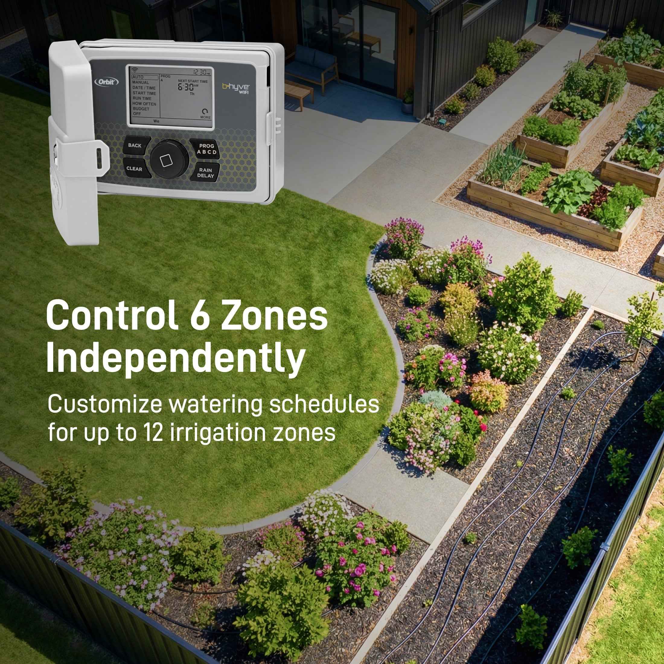 B-hyve Smart 6-Zone Indoor/Outdoor Sprinkler Controller Wi-Fi & Bluetooth | 57946