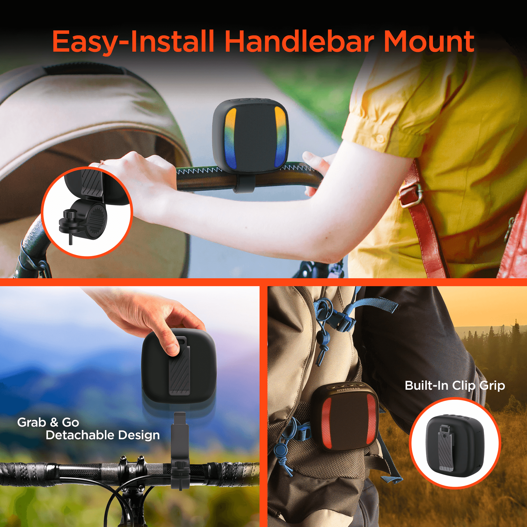 HyperGear Spin Cycle LED Wireless Bike Speaker