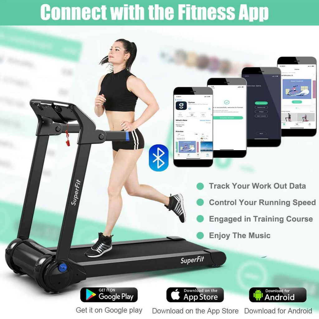 3HP Electric Folding Treadmill with Bluetooth Speaker