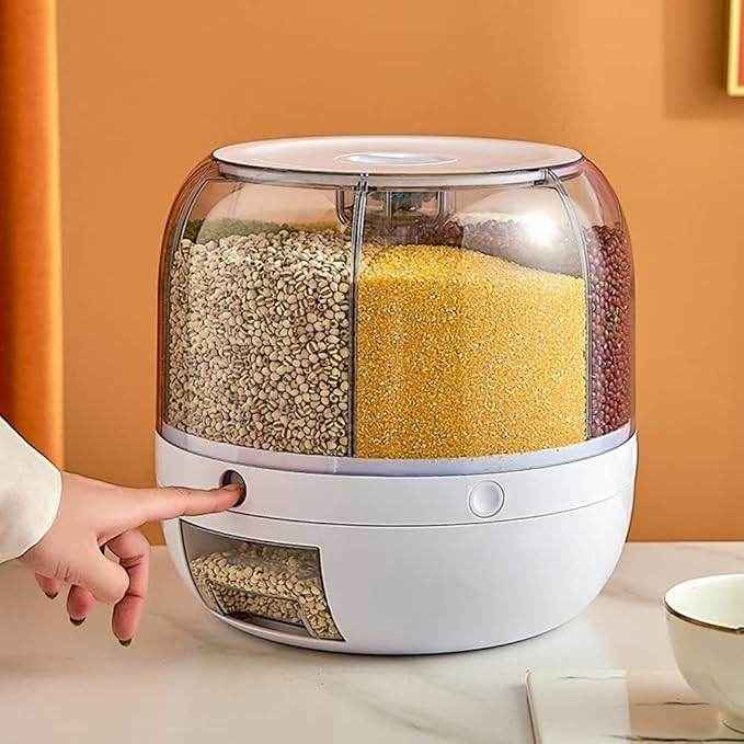 6-Grid Rotating Food Dispenser