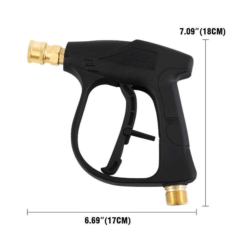 4000 PSI High Pressure Washer Gun — 1/4" Quick Connect, M22-14mm, 5 Nozzle Tips