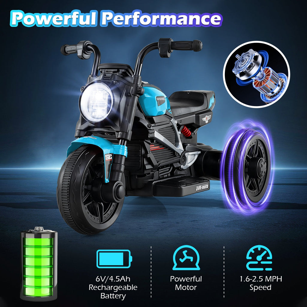 6V Kids Electric Motorcycle with LED Headlight & Music – Ages 3-5