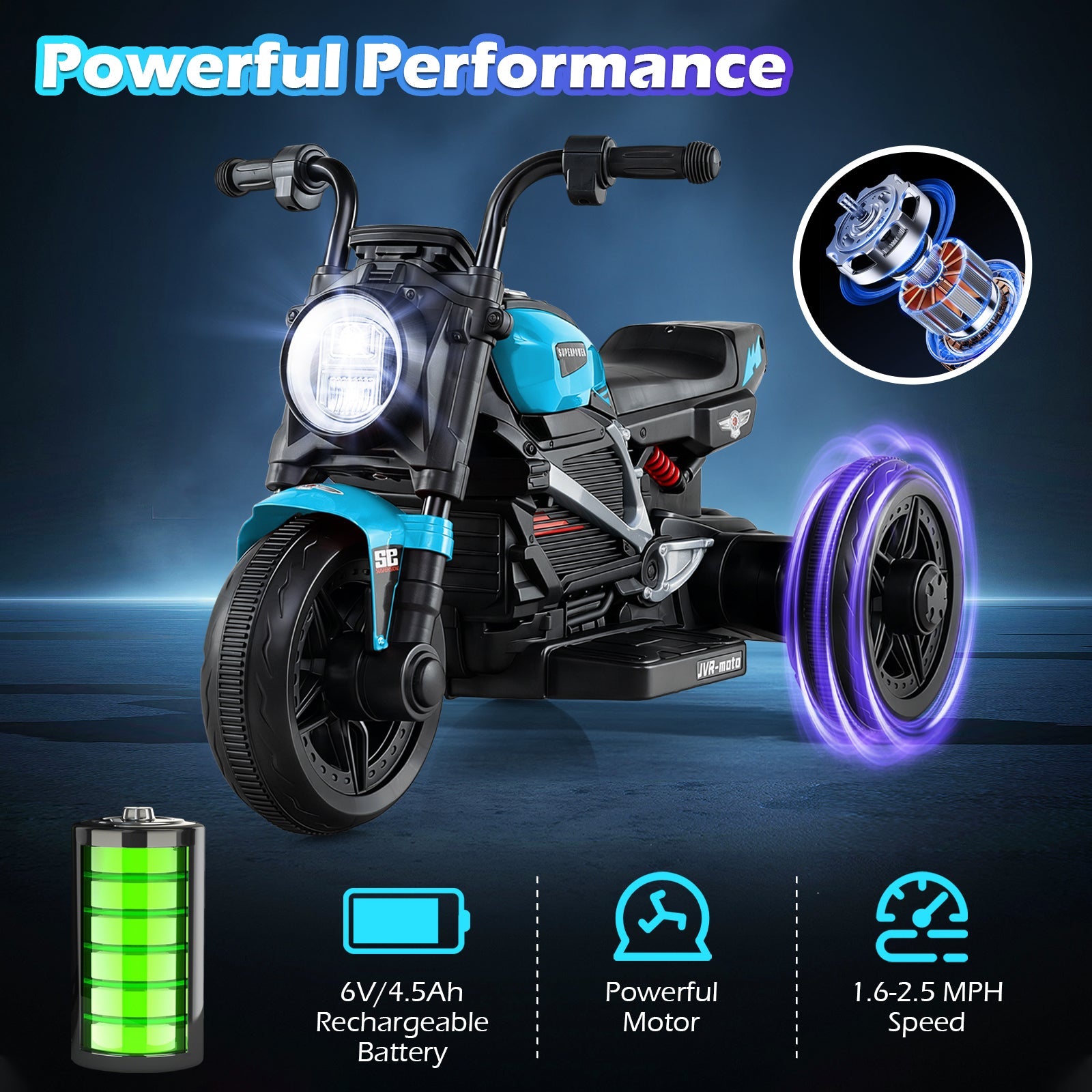 6V Kids Electric Motorcycle with LED Headlight & Music – Ages 3-5