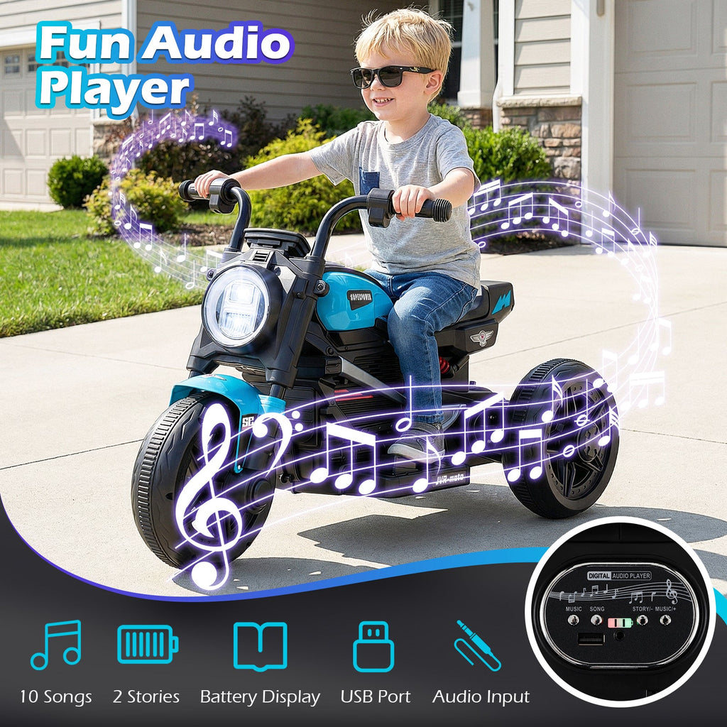6V Kids Electric Motorcycle with LED Headlight & Music – Ages 3-5