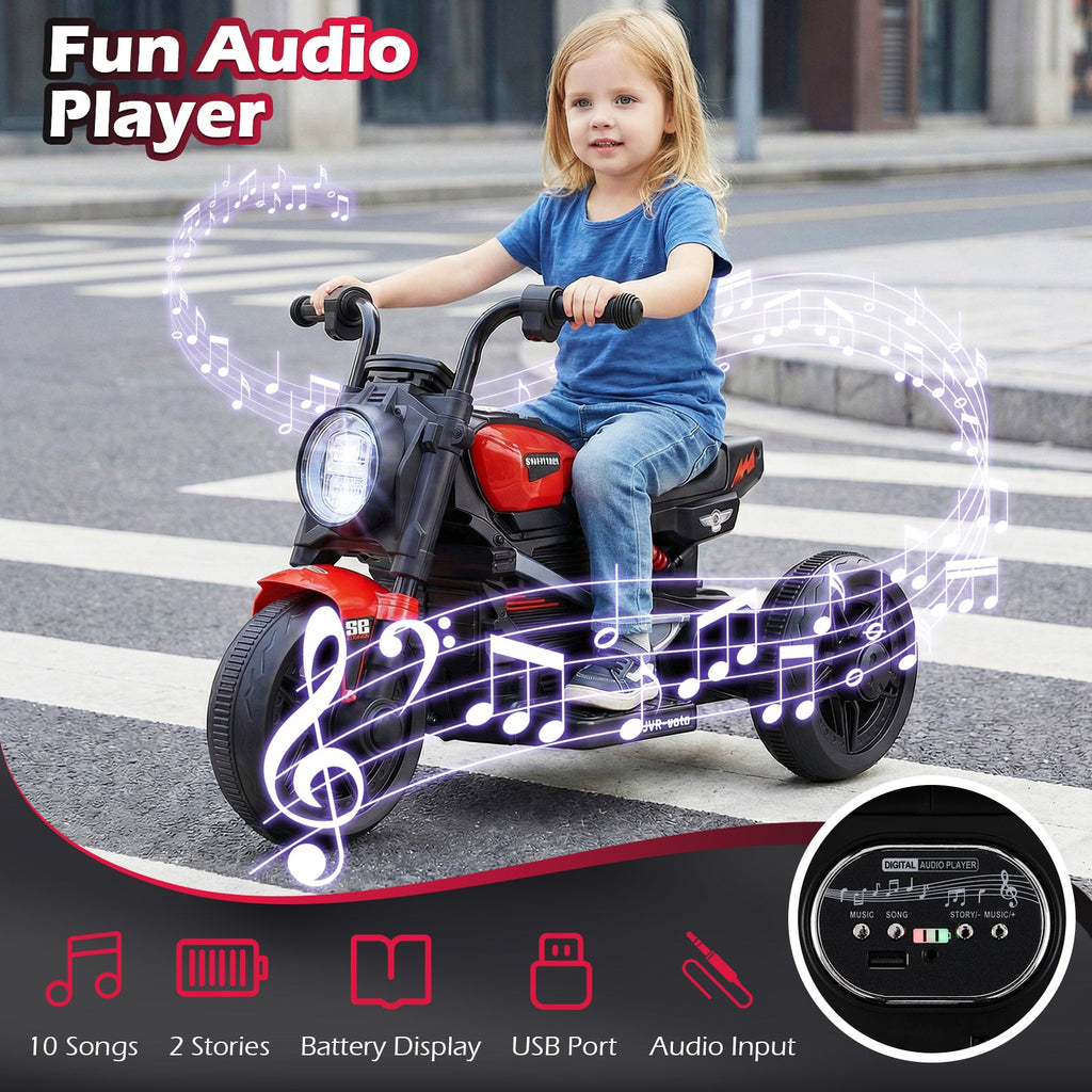 6V Kids Electric Motorcycle with LED Headlight & Music – Ages 3-5