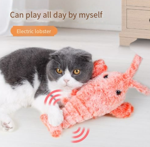 Electric Jumping Shrimp Pet Toy – USB Rechargeable Cat & Dog Teaser