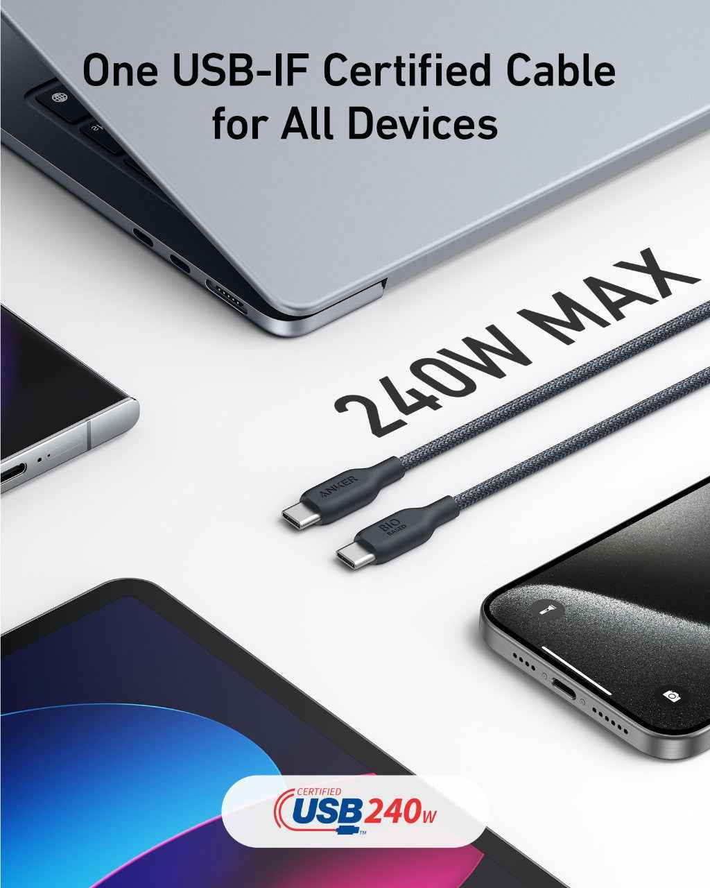 Anker <b>543</b> USB-C to USB-C Cable (Bio-Braided)