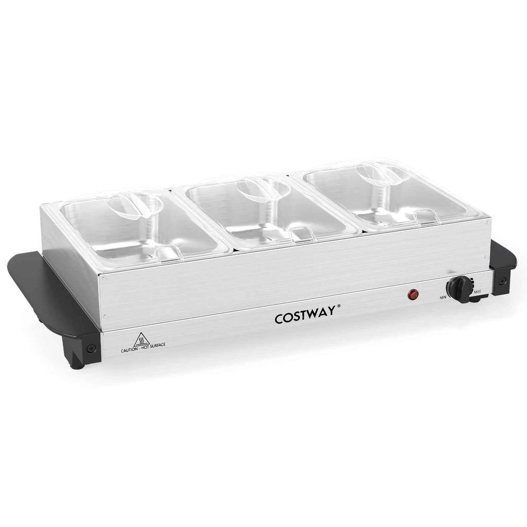 Electric Buffet Server & Food Warmer with 3 Removable Trays