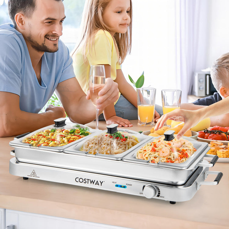 2-in-1 Electric Warming Tray with Temperature Control