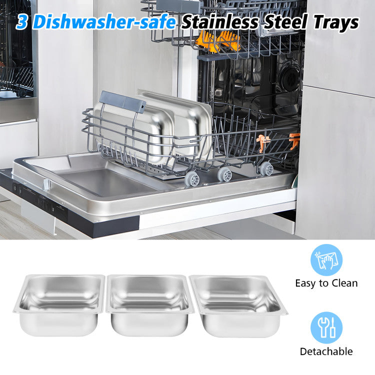 2-in-1 Electric Warming Tray with Temperature Control