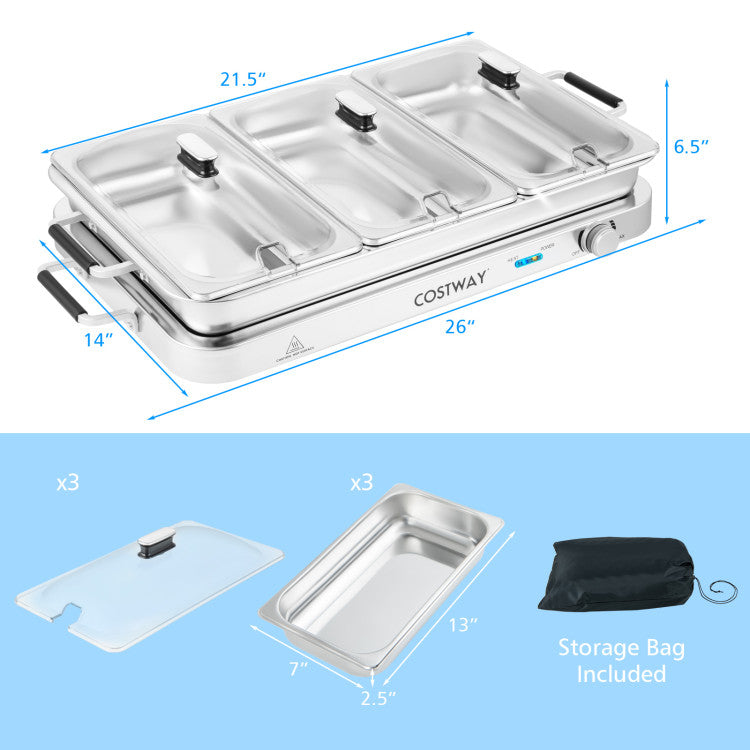 2-in-1 Electric Warming Tray with Temperature Control