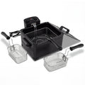 5.3QT Electric Deep Fryer 1700W Stainless Steel with Triple Basket