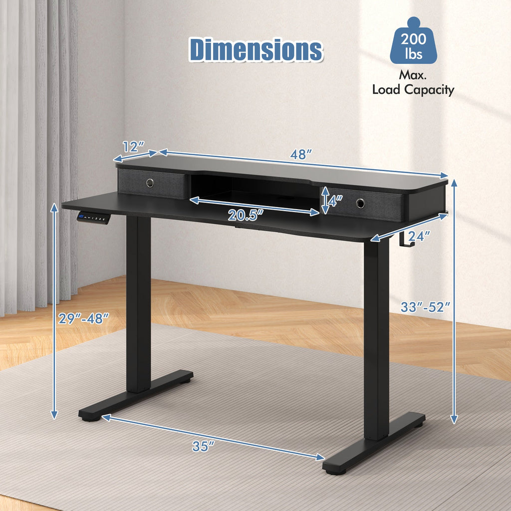 48-Inch Electric Fireplace TV Stand with Cabinets for TVs Up to 55"