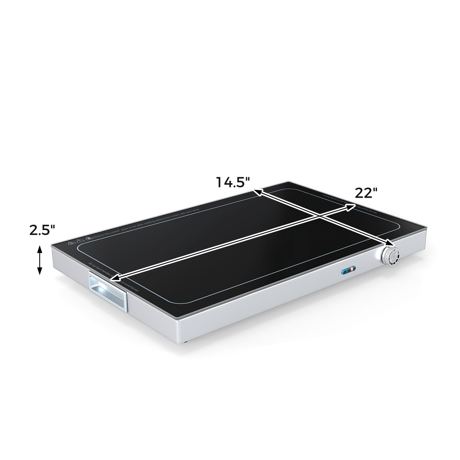 Electric Warming Tray with Adjustable Temperature – Tempered Glass