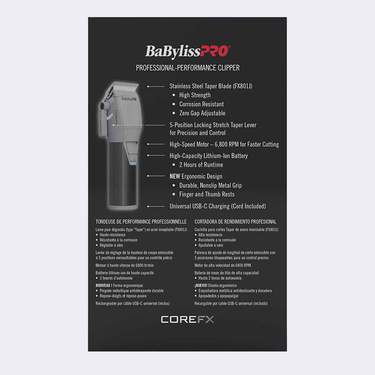 BaBylissPRO® COREFX Clipper (FX86)