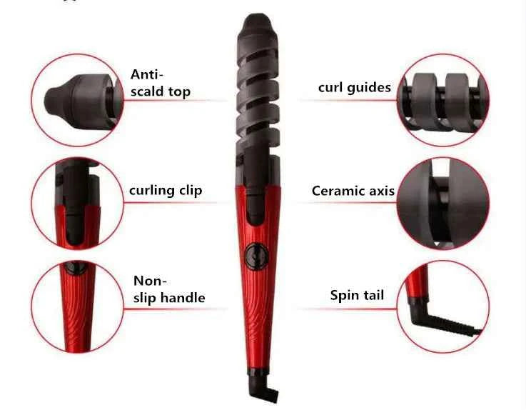 Magic Pro Electric Ceramic Spiral Hair Curling Iron Wand