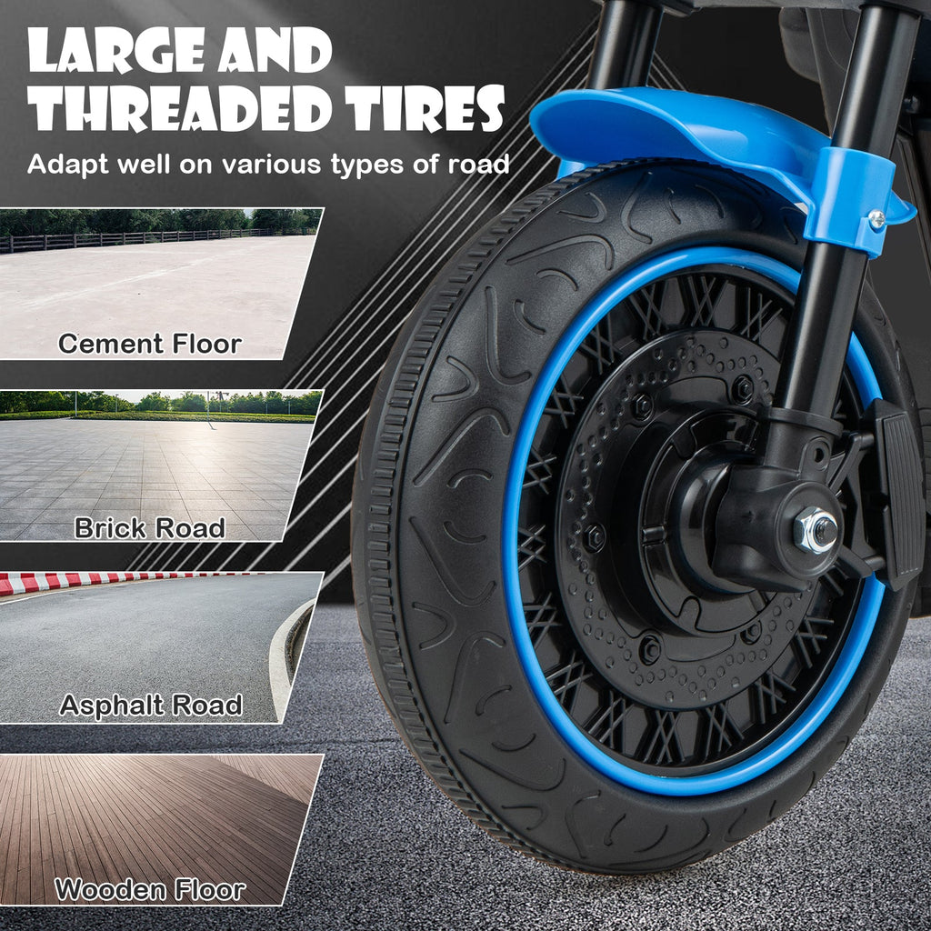Kids Electric Motorcycle with Training Wheels & LED Headlights