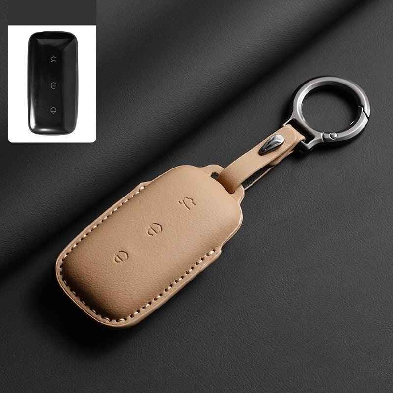 Leather Car Key Case Cover Fob Shell for Geely EX5/Geely Starray EM-i