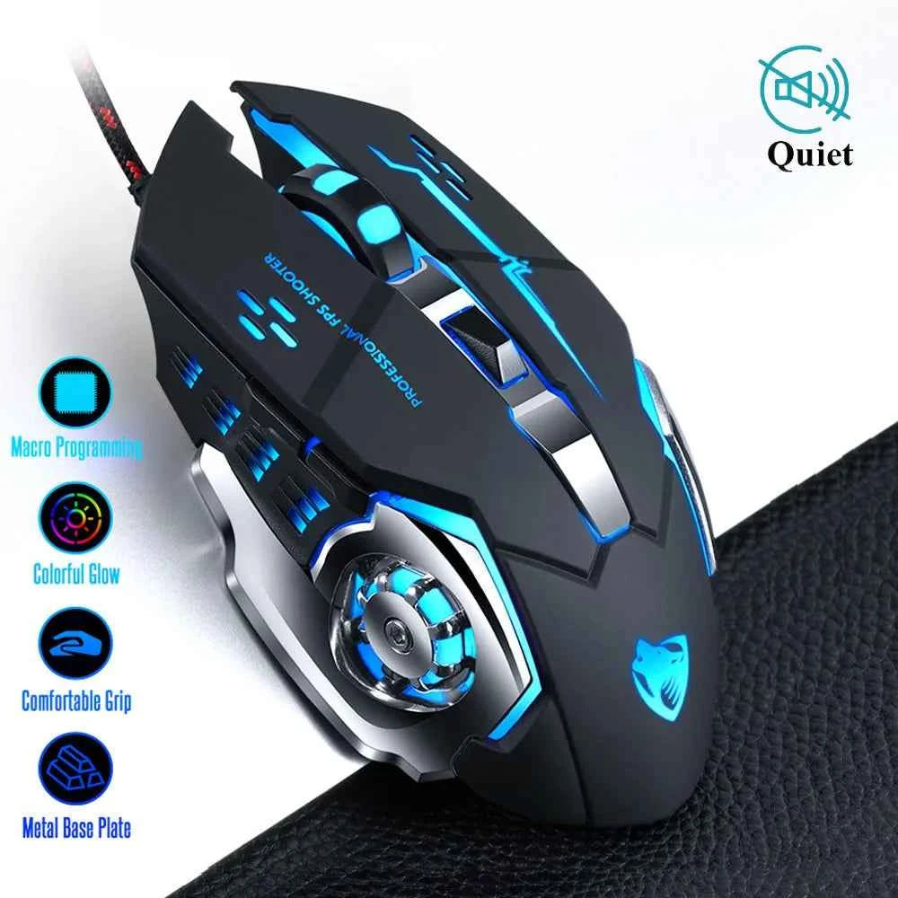 Pro Gaming Mouse 8D 3200DPI Adjustable Wired LED USB