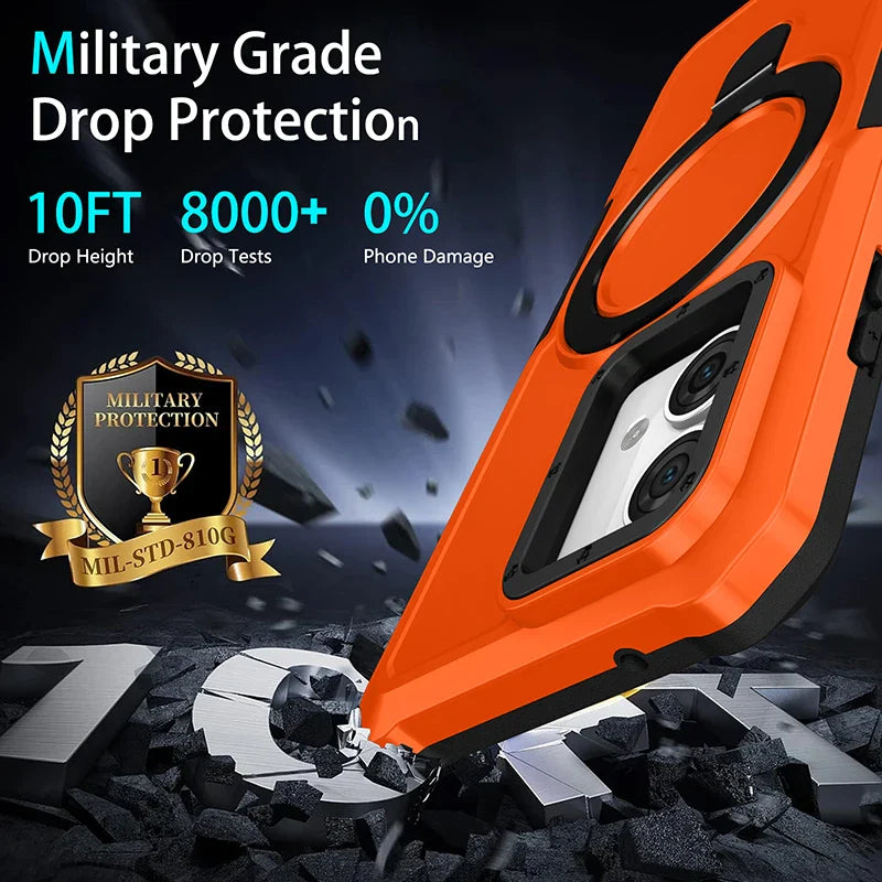 Shockproof Case for Motorola G84 G54 Armor Phone Cover with Rotated Ring Stand for Moto E32 E13 G22 G24 G34 G04 5G G14 E14