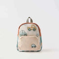 New Stylecartooncar Pattern Embroidered Children's Backpack Fashionable and Versatile Kindergarten School Bag for Boys and Girls