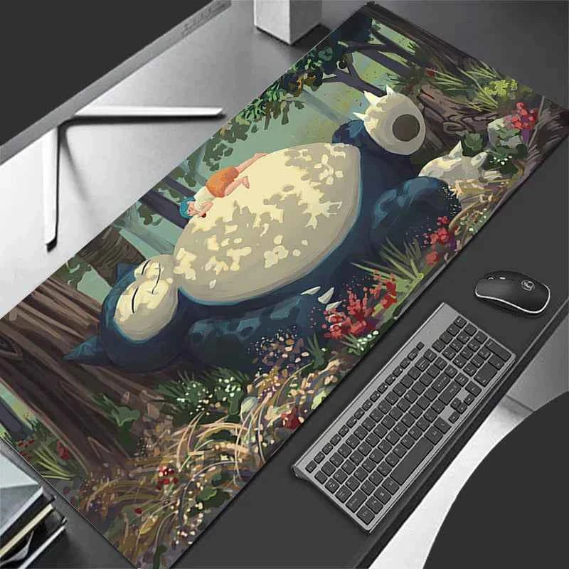 Mouse Pad Gaming Accessories PC Anime Gamer Big P-pokemonS S-snorlax Computer Desk Mat Laptop Varmilo Keyboard Rug Cute Mousepad