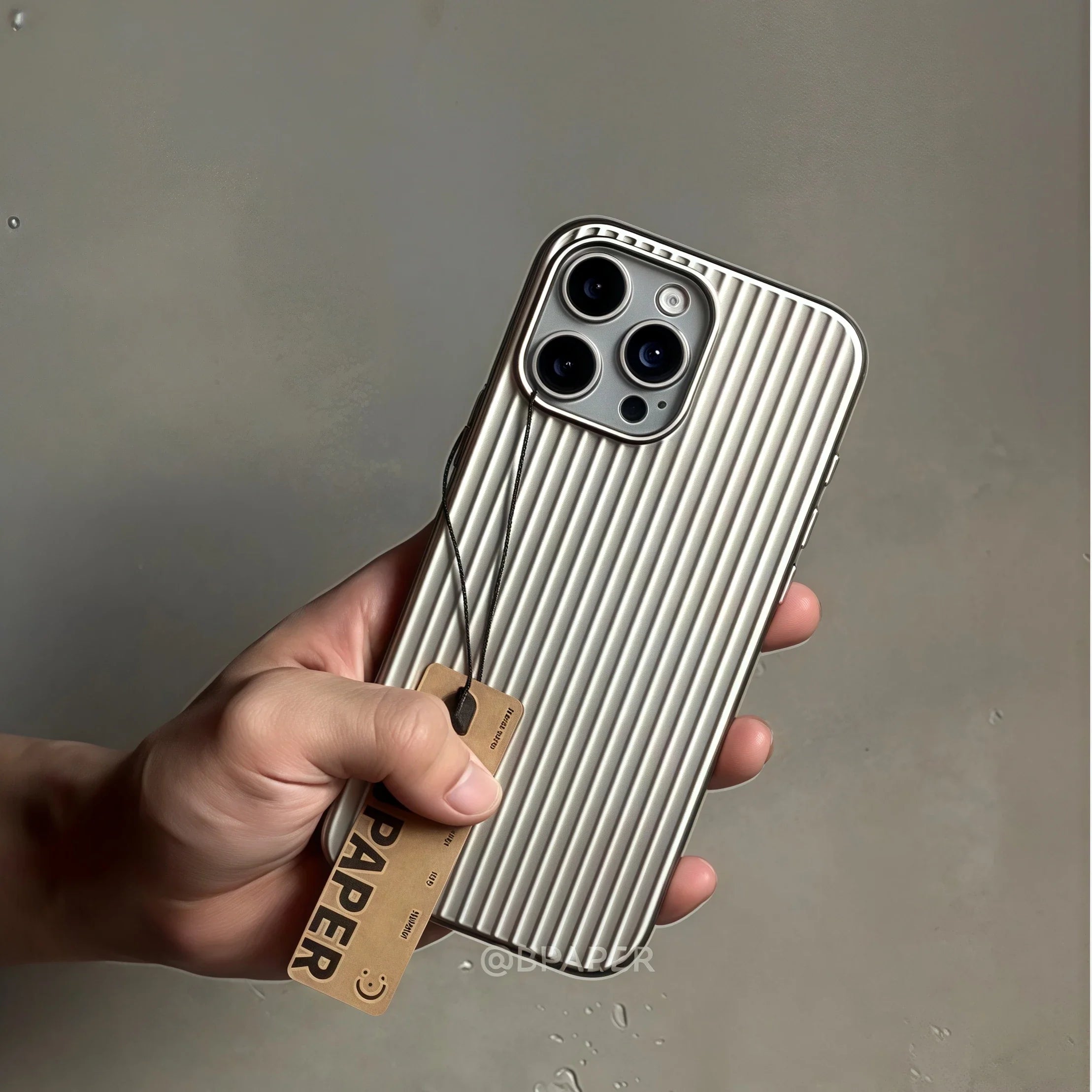 Hard Back Case For iphone 17 16 Pro Max 17 16 Pro Natural Titanium glossy Color corrugated stripe anti-fingerprint Luxury Cover