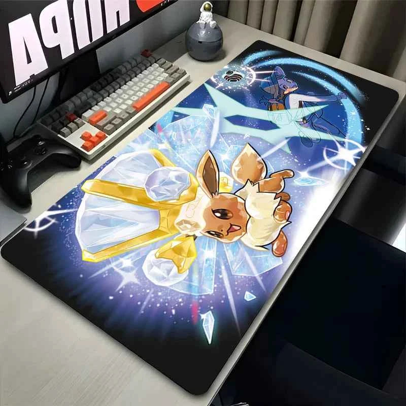 Kawaii Japan Anime Mouse Pad PC Colorful E-eevee Gamer Cabinet Mousepad XXL P-pokemon Keyboard Rug Laptop Gaming Rubber Desk Mat