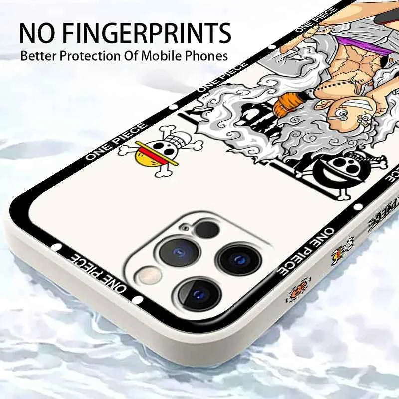 One Piecee Luffyy anime Cartoon Liquid Left Rope For Apple iPhone 15 14 13 12 11 XS XR X 8 7 SE Pro Max Plus Mini Soft Phone Case