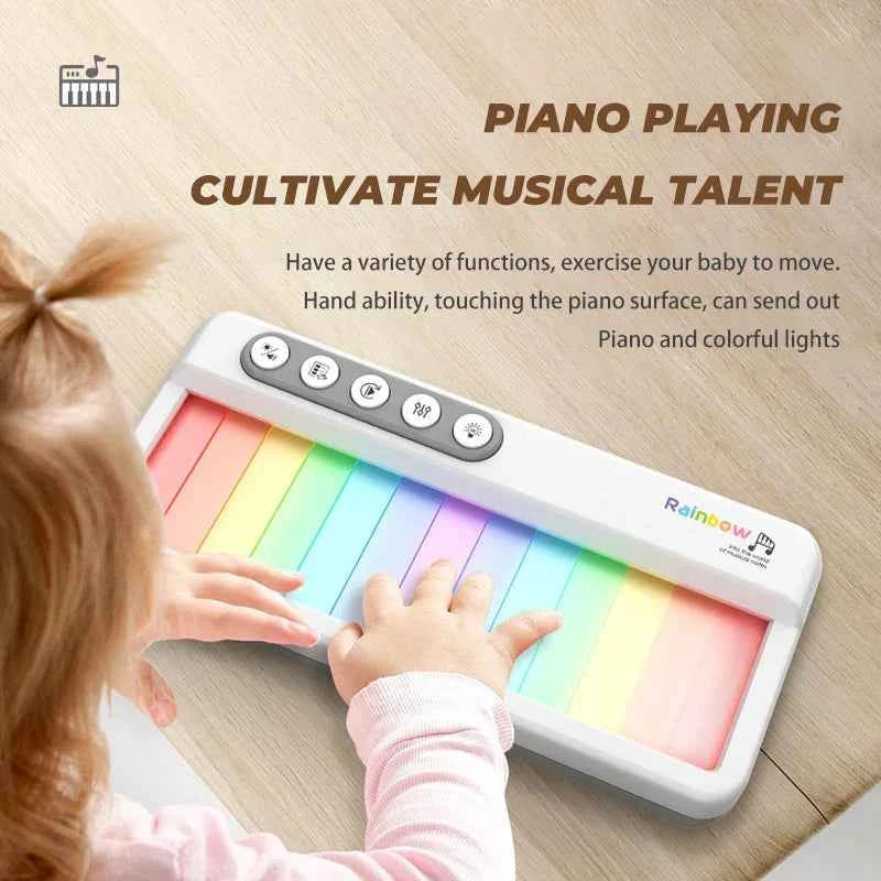 Children Touch Screen Electronic Piano Music Toy with Colour Light Touch Screen Musical Instrument Toys for Kids Education Gifts