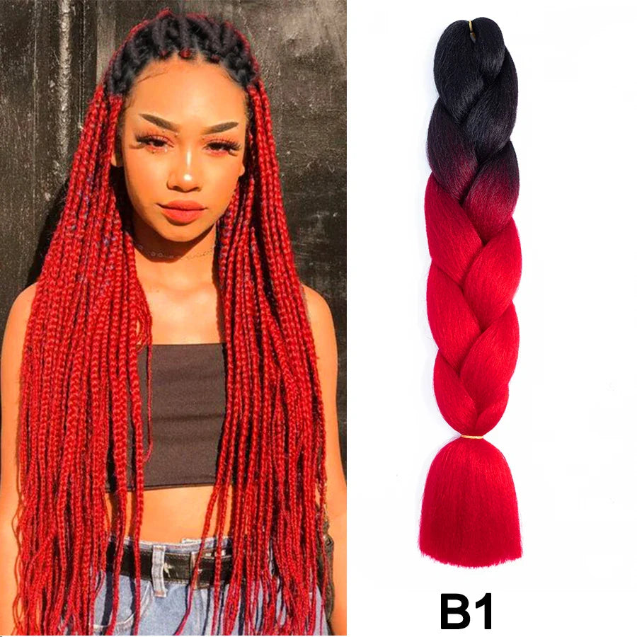 Jumbo Braiding Hair Synthetic Crochet Braids Hair Knotless Braids For Box Braids Senegales Tribal Braids Yaki Hair Extensions